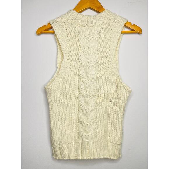 For Love & Lemons womens Keke Cable Knit Tank size 1X New Cream - Picture 6 of 10